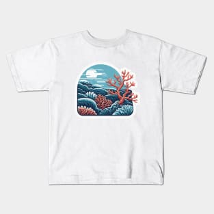 Coral Reef Japanese Art Kids T-Shirt